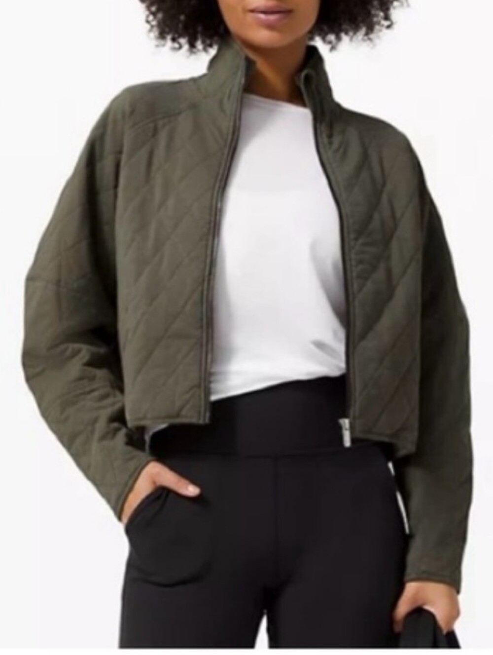 Lululemon Quilted Calm Jacket Army Green Size 4
